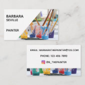 Kunstmatige Visitekaartje met verfpenselen (Voorkant / Achterkant)