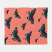 Kunstmatige vlinder Prints roze vlinderdwars Fleece Deken (Voorkant (Horizontaal))