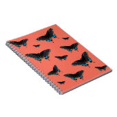 Kunstmatige vlinder Prints roze vlinderdwars Notitieboek (Rechterzijde)