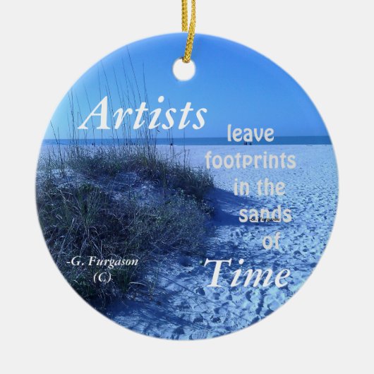 KUNSTMATIGE VOETPRINTS KERAMISCHE ORNAMENT (Voorkant)