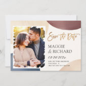 Kunstmatige Waterverf Abstracte penseelfoto Save The Date (Voorkant)