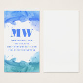 Kunstmatige Waterverf Blauwe Groene Visitekaartje (Voorkant /achterkant)