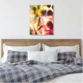 Kunstmatige Waterverf en mousserende bloemen Canvas Afdruk (Insitu (Slaapkamer))