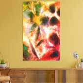 Kunstmatige Waterverf en mousserende bloemen Canvas Afdruk (Insitu (Woonkamer))