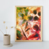 Kunstmatige Waterverf en mousserende bloemen Canvas Afdruk