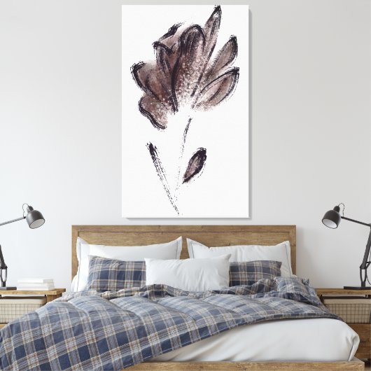 Kunstmatige Waterverf - Floral schilderen Canvas Afdruk (Insitu (Slaapkamer))