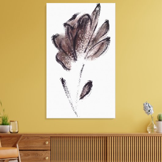 Kunstmatige Waterverf - Floral schilderen Canvas Afdruk (Insitu (Woonkamer))