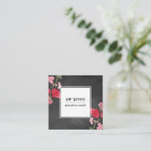 Kunstmatige Waterverf Flowers Chalkboard Achtergro Vierkante Visitekaartje (Staand voorkant)