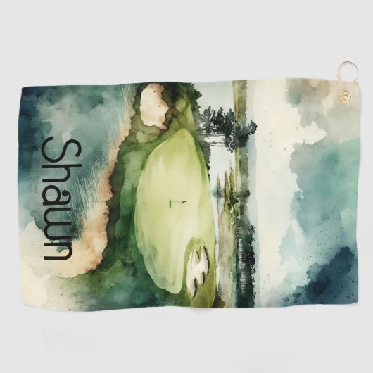 Kunstmatige waterverf golfbaan golfhanddoek (Horizontaal)