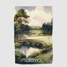 Kunstmatige waterverf golfbaan golfhanddoek