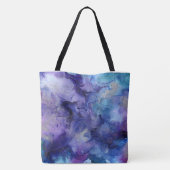 Kunstmatige Waterverf in Purples and Blues Tote Bag (Achterkant)