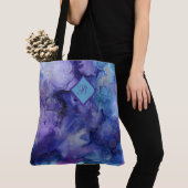 Kunstmatige Waterverf in Purples and Blues Tote Bag (Dichtbij)