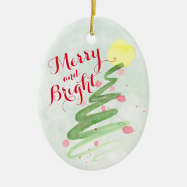 Kunstmatige Waterverf kerstboom Achterfoto Keramisch Ornament