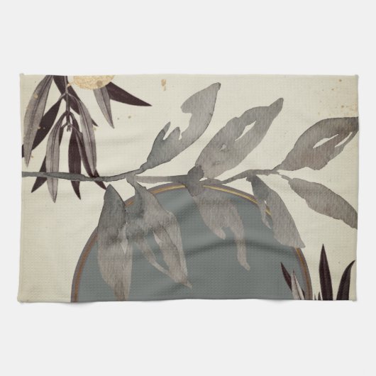 Kunstmatige Waterverf laat over | Sage Green & Ivo Theedoek (Horizontaal)