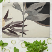 Kunstmatige Waterverf laat over | Zwart en ivoor Theedoek (Gevouwen)