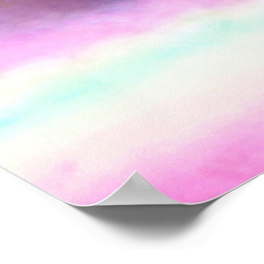 Kunstmatige Waterverf Landschap Clouds en Zee Poster (Hoek)