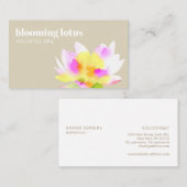 Kunstmatige Waterverf Lotus Flower Natural Beauty Visitekaartje (Voorkant / Achterkant)