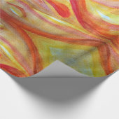 Kunstmatige Waterverf rood geel ompakken papier (Hoek)