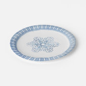 Kunstmatige Waterverf Snowflake Blue Kerstmis Papieren Bordje (Gekanteld)