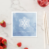 Kunstmatige Waterverf Snowflake Blue Kerstmis Servet (Insitu)