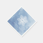 Kunstmatige Waterverf Snowflake Blue Kerstmis Servet (Hoek)