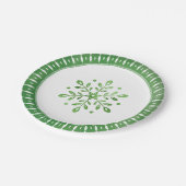 Kunstmatige Waterverf Snowflake Green Kerstmis Papieren Bordje (Gekanteld)