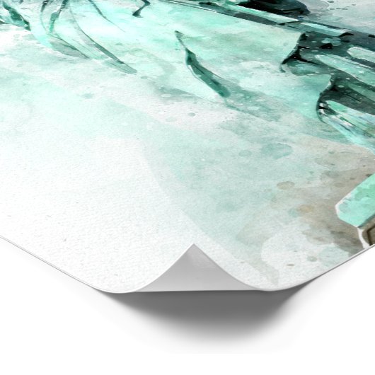 Kunstmatige Waterverf Vrijheidsbeeld Poster (Hoek)