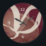 Kunstmatige Waterverf| Wijn-kastanje en -room Grote Klok<br><div class="desc">De moderne artistieke klok heeft een uniek artistiek ontwerp in een geweerkasteel met kastanjebruin, beige van het roos en roomivoren accenten. Geïnspireerd door natuur, is deze abstracte samenstelling gebaseerd op combinaties van herhaalde abstractste vormen en ontwerpelementen die op een wijngekleurde achtergrond overlappen en een interessant organisch abstract ontwerp vormen. Een...</div>