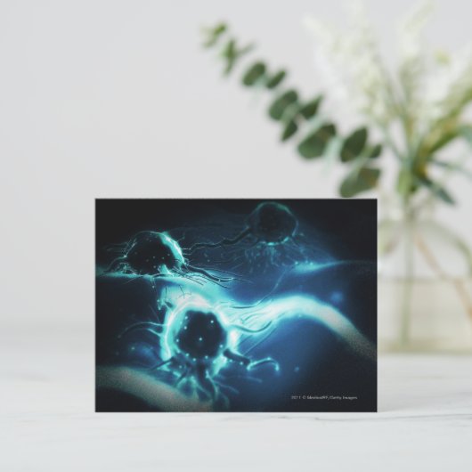 Kunstmatige weergave van kankercellen briefkaart (Staand voorkant)