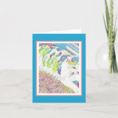 Kunstmatige  Witte Kat Illustratie Kaart (Voorkant)