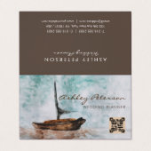 Kunstmatige zeilboot met zeehondenvangst visitekaartje (Buitenkant ongevouwen)