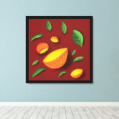 Kunstmatige zomerfruitlonenschilderschilderij canvas afdruk (Insitu (Houten vloer))