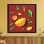 Kunstmatige zomerfruitlonenschilderschilderij canvas afdruk (Insitu (Woonkamer))