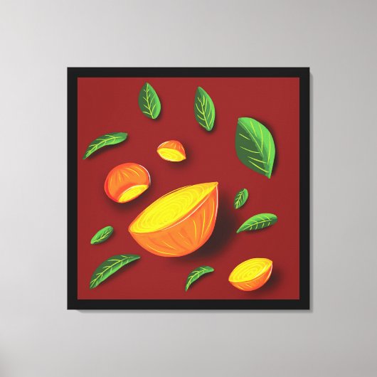 Kunstmatige zomerfruitlonenschilderschilderij canvas afdruk (Voorkant)