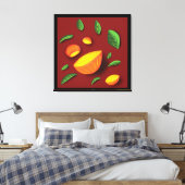 Kunstmatige zomerfruitlonenschilderschilderij canvas afdruk (Insitu (Slaapkamer))