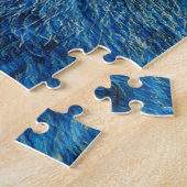 Kunstmatige zwarte kat in Blue Puzzle Legpuzzel (Zijkant)