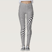 Kunstmatige zwarte witte Zebrastripes Leggings (Voorkant)