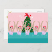 Kunstmatige zwemmers Illustratie kerstfeestdag Briefkaart (Voorkant / Achterkant)