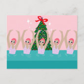 Kunstmatige zwemmers Illustratie kerstfeestdag Briefkaart (Voorkant)