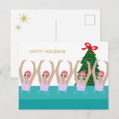 Kunstmatige zwemmers Illustratie kerstfeestdag Briefkaart (Voorkant / Achterkant)