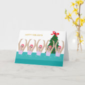 Kunstmatige zwemmers Illustratie kerstfeestdag Kaart (Gele Bloem)