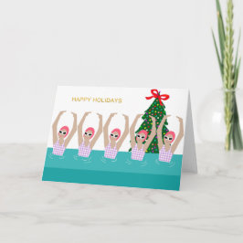 Kunstmatige zwemmers Illustratie kerstfeestdag Kaart