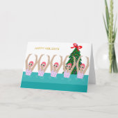 Kunstmatige zwemmers Illustratie kerstfeestdag Kaart (Voorkant)