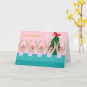 Kunstmatige zwemmers Illustratie kerstfeestdag Kaart (Gele Bloem)