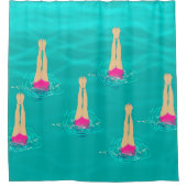 Kunstmatige zwemzwemmers onder water douchegordijn (Voorkant)