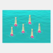 Kunstmatige zwemzwemmers onder water inpakpapier vel (Voorkant 3)