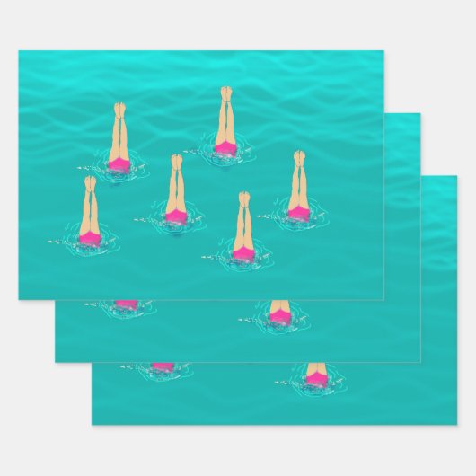 Kunstmatige zwemzwemmers onder water inpakpapier vel (Set)