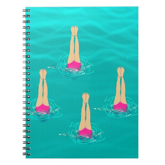 Kunstmatige zwemzwemmers onder water notitieboek (Voorkant)