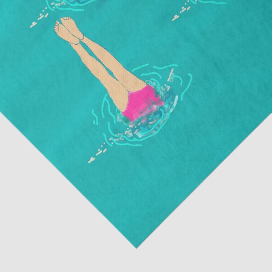 Kunstmatige zwemzwemmers onder water tissuepapier (Detail)