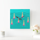 Kunstmatige zwemzwemmers onder water vierkante klok (Huis)